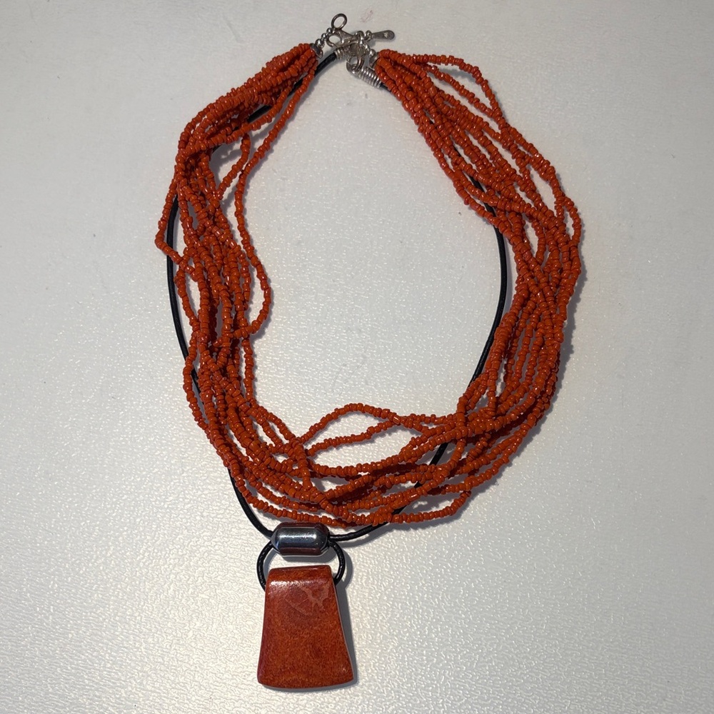 Silpada Vibrant Orange Layered Necklace Set